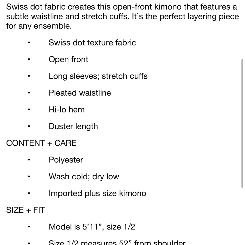 Nwt Torrid size 3 Dark Teal Swiss Dot Kimono - Picture 4 of 5